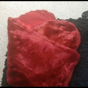Accessories - Faux fur red shawl, NWOT Accessories - Faux fur red shawl, NWOT